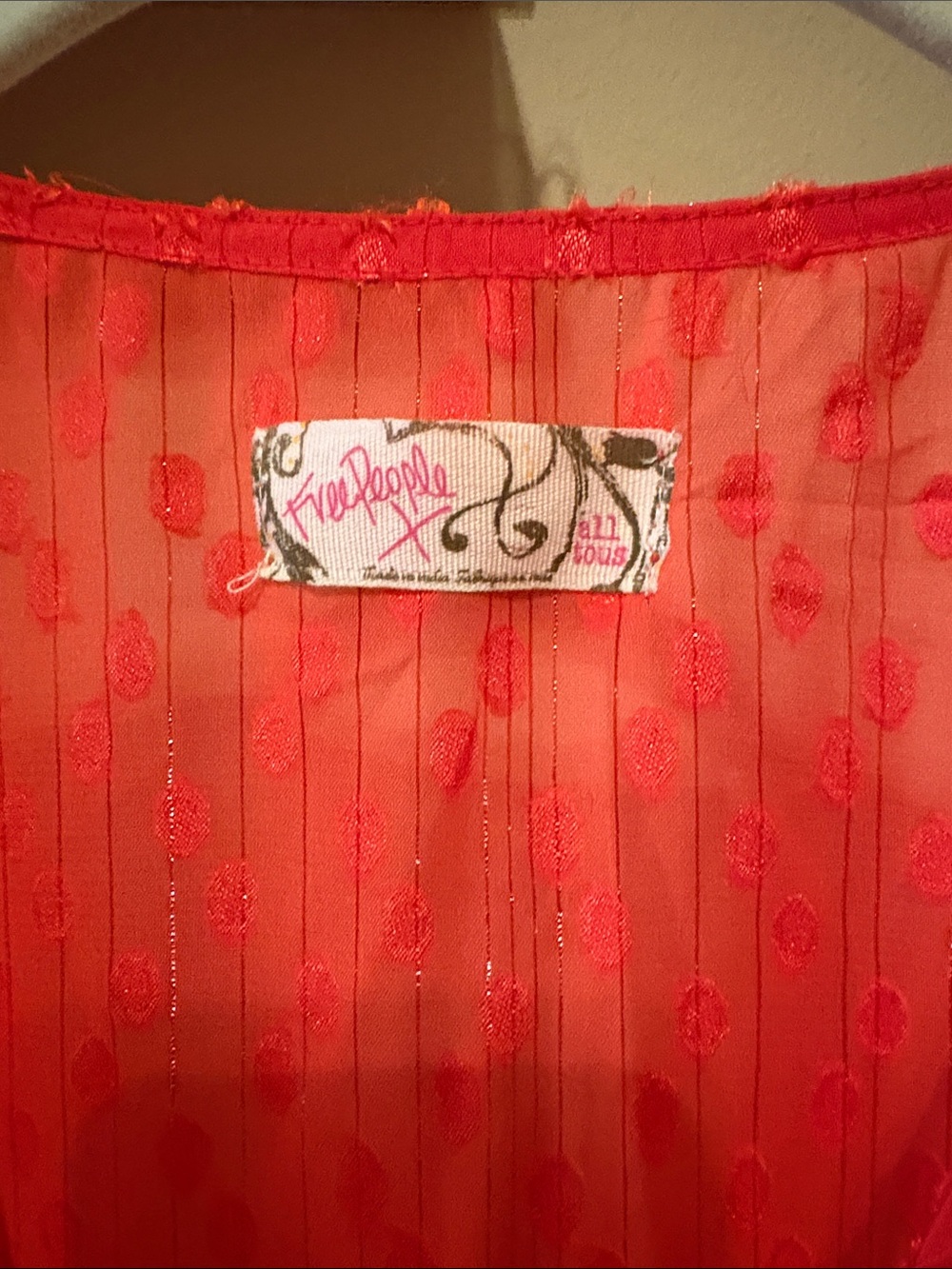 Bright Red Stevie sheer Kaftan swim cover up - Picture 2 of 4